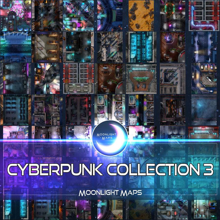 Scifi and Cyberpunk TTRPG Battle Maps – Moonlight Maps