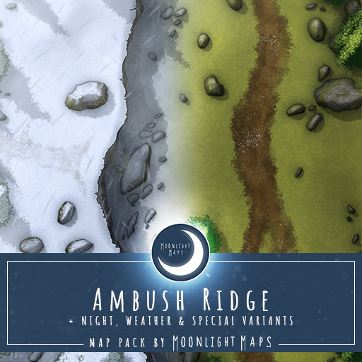 Snowy ridge with path fantasy battlemap