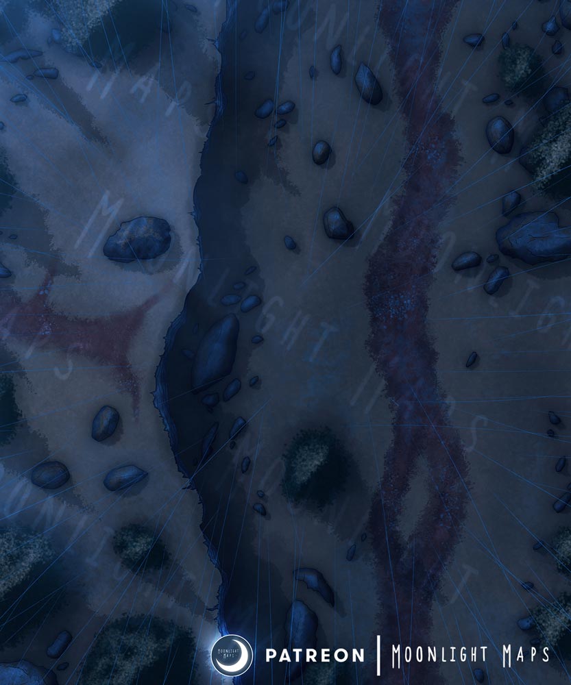 Rain varation of Ambush Ridge Battlemap