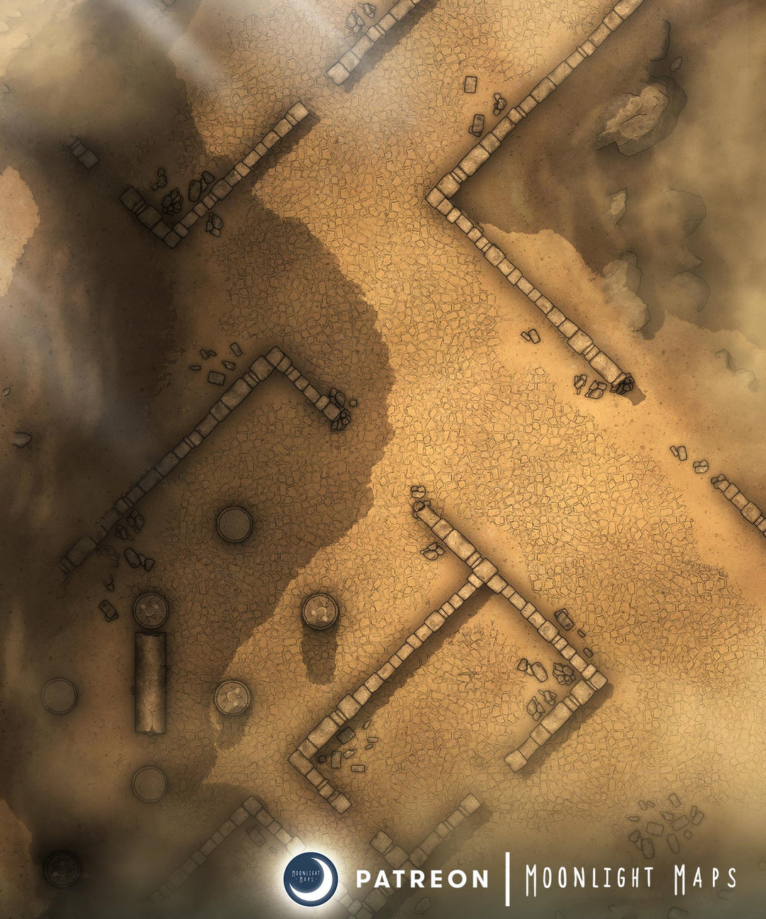 Variant of Ancient Ruins map set in the desert