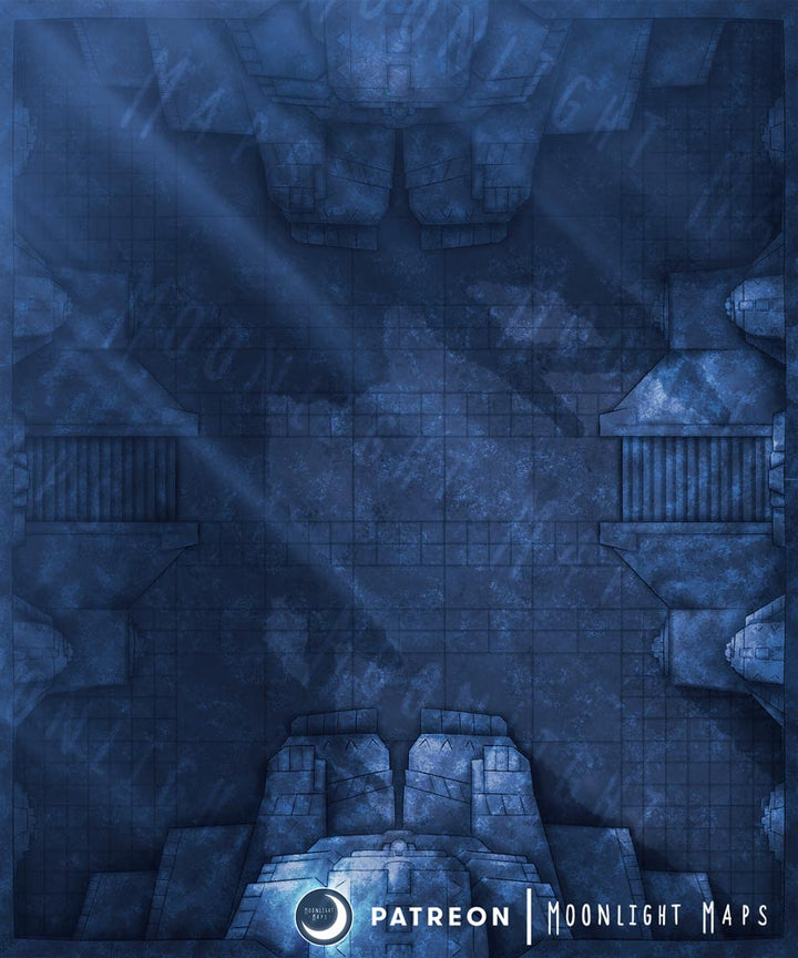 Night variation of the ancient temple battlemap. 