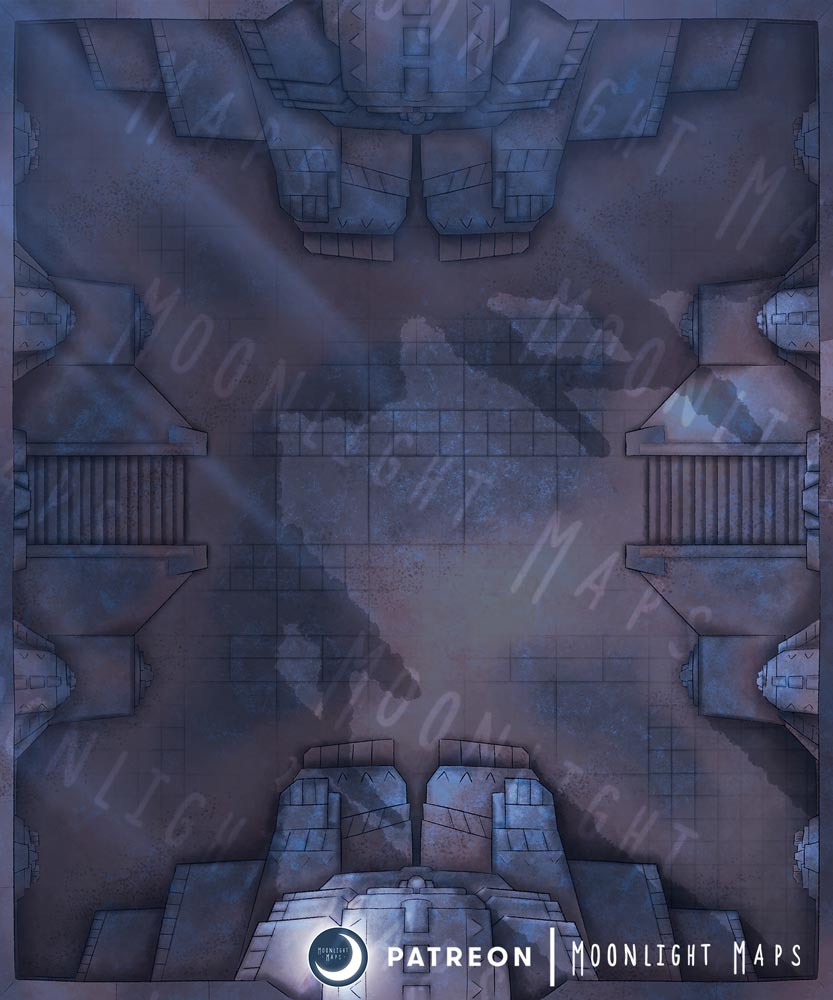 Version of the ancient temple in the desert and at night. 