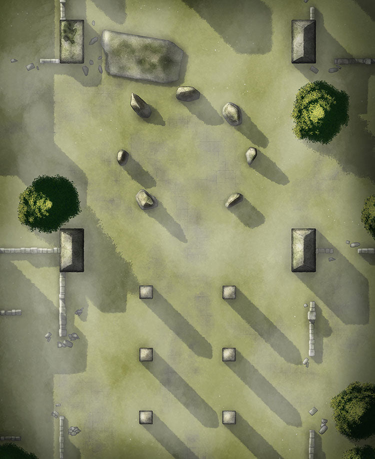 Ancient Portal in mid day with no portal open and fog over the whole map