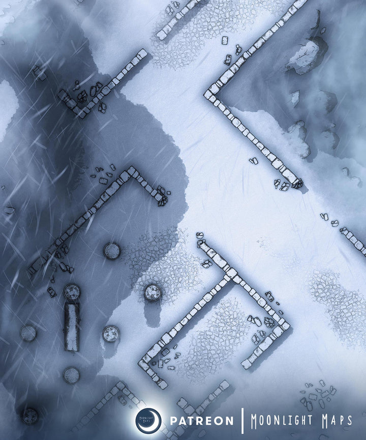 Snowy version of the Ancient Ruins Batllemap